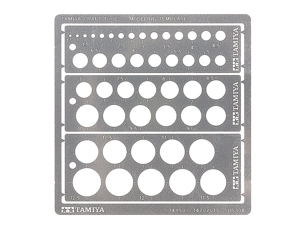 Zdjęcie główne produktu Szablon modelarski (koła 1mm-12,5mm) Tamiya 74150 Modeling Template
