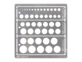 Zdjęcie główne produktu Szablon modelarski (koła 1mm-12,5mm) Tamiya 74150 Modeling Template