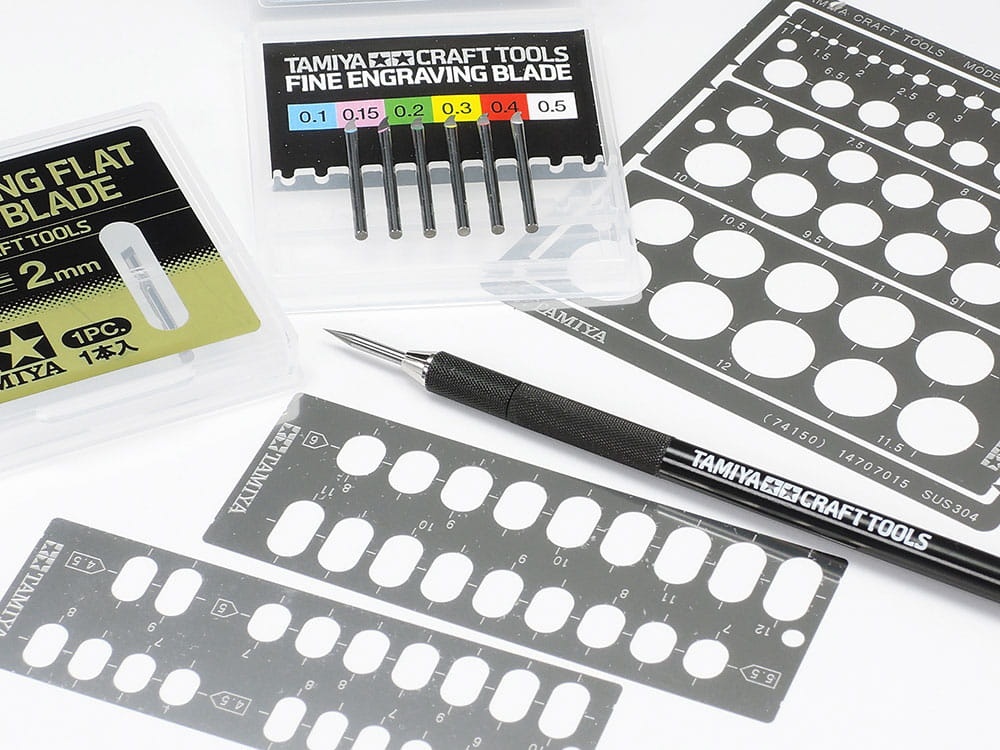 Zdjęcie dodatkowe produktu Szablon modelarski (koła 1mm-12,5mm) Tamiya 74150 Modeling Template