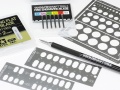 Zdjęcie dodatkowe produktu Szablon modelarski (koła 1mm-12,5mm) Tamiya 74150 Modeling Template
