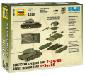 Zdjęcie dodatkowe produktu T-34/85 Soviet medium tank 1:100 Zvezda 6160