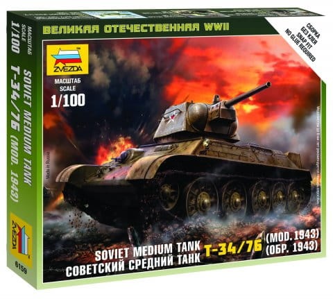 T-34-76 mod.1942 Soviet Medium Tank 1:100 Zvezda 6159