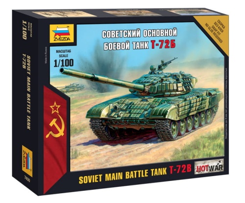 T-72B Soviet Main Battle Tank 1:100 Zvezda 7400