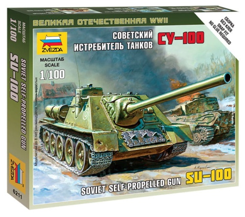 SU-100 Soviet Self-Propelled Gun 1:100 Zvezda 6211