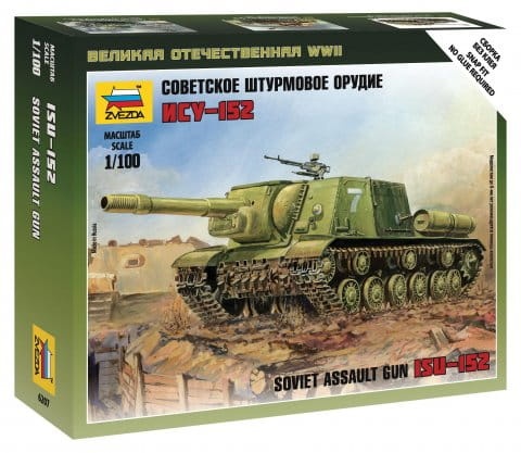 ISU-152 Soviet assault gun 1:100 Zvezda 6207