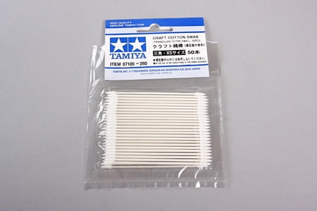 Zdjęcie dodatkowe produktu Waciki bawełniane trójkątne bardzo małe (50szt.) Tamiya 87105 Craft Cotton Swab