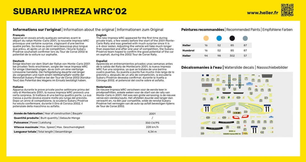 Zdjęcie dodatkowe produktu Subaru Impreza WRC '02 1:43 Heller 80199